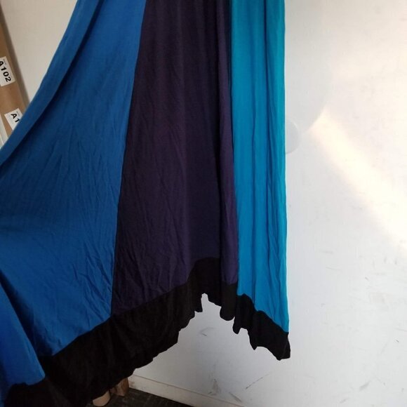 Ann Taylor Navy Color Block Sleeveless Maxi Hi Lo Handkerchief Dress Size 6 Tall - Picture 5 of 9